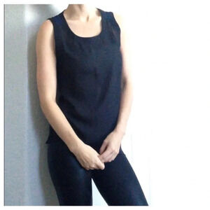 Against Nudity color block sheer tank